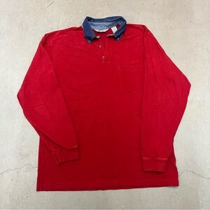 Bauer Red and Blue Long Sleeve Polo Shirt